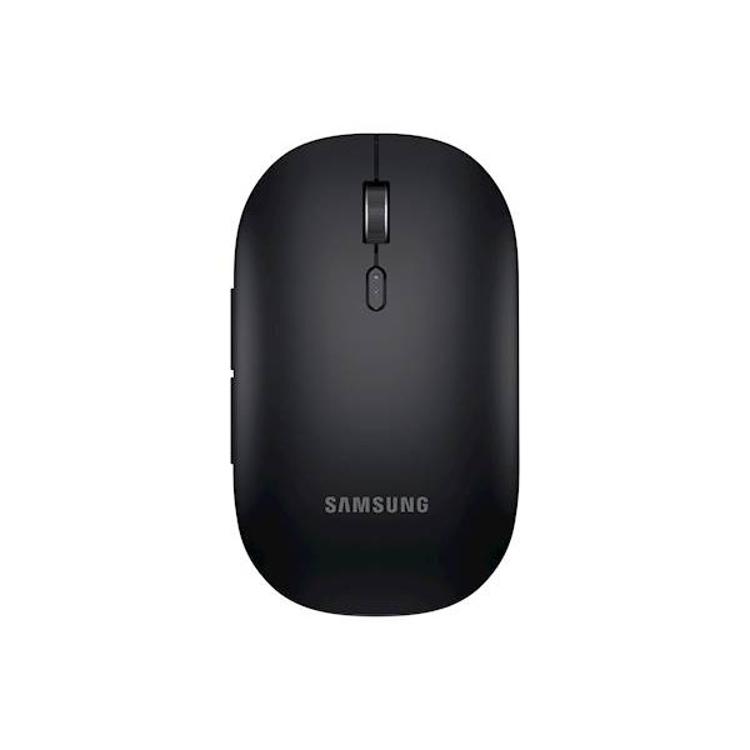 Samsung črna brezžična miška z minimalističnim dizajnom in logotipom Samsung.
