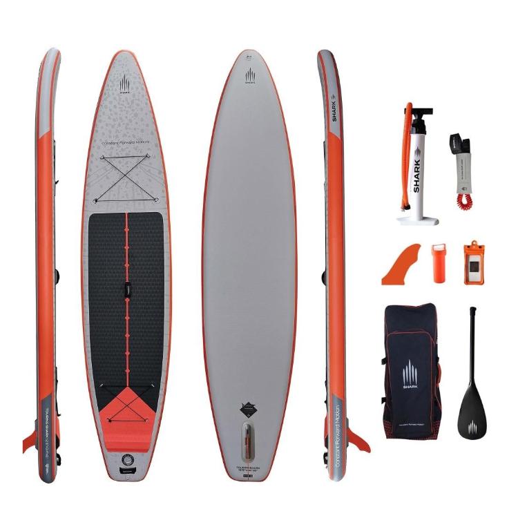 Napihljiva SUP deska Shark Touring, 12.6 x 34 x 6, komplet z delno karbonskim veslom