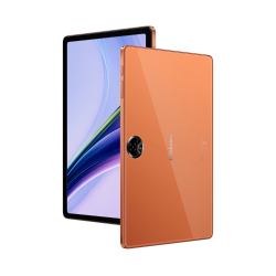 Blackview Zeno 5 tablični računalnik, Sunset Orange, pogled spredaj/zadaj, tanko ohišje, kamera zadaj.