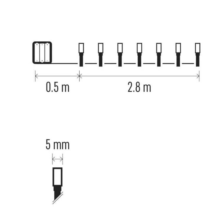 Božični zastor 7 zvezdic Emos, LED, 67x125 cm, notranji, topla bela