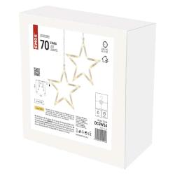 Božični zastor 7 zvezdic Emos, LED, 67x125 cm, notranji, topla bela