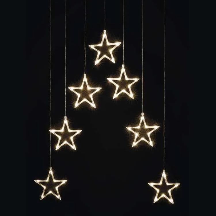 Božični zastor 7 zvezdic Emos, LED, 67x125 cm, notranji, topla bela