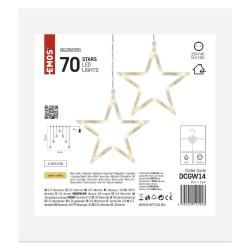 Božični zastor 7 zvezdic Emos, LED, 67x125 cm, notranji, topla bela