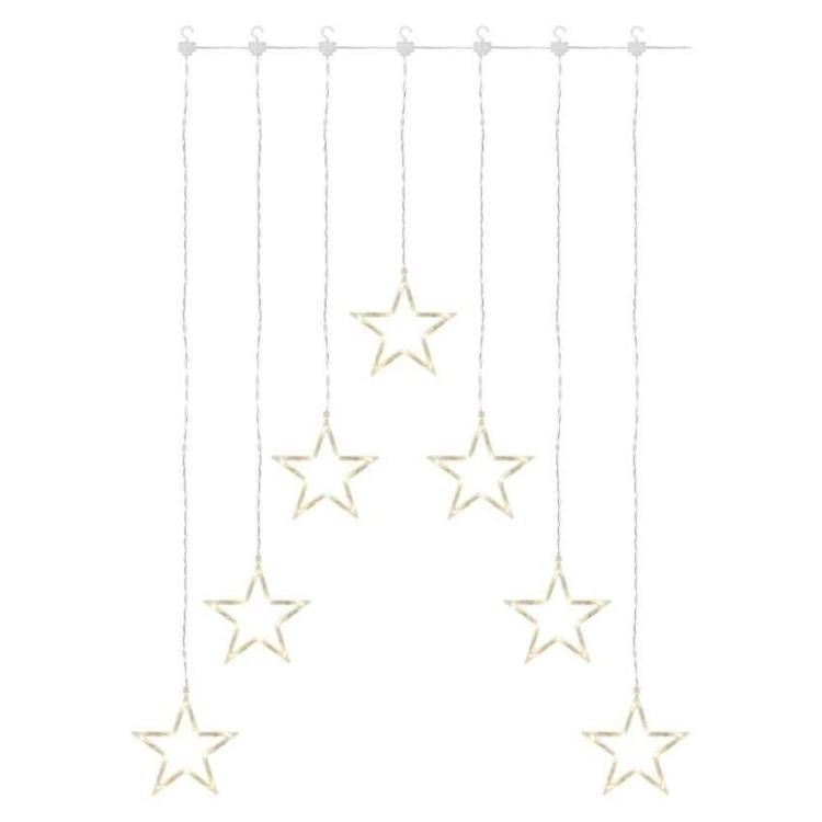 Božični zastor 7 zvezdic Emos, LED, 67x125 cm, notranji, topla bela