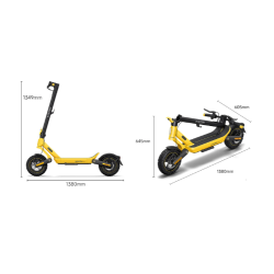 Xiaomi Electric Scooter 6 Ultra GL, mere, višina 1349 mm, dolžina 1380 mm, širina 605 mm, zložen 645 mm.