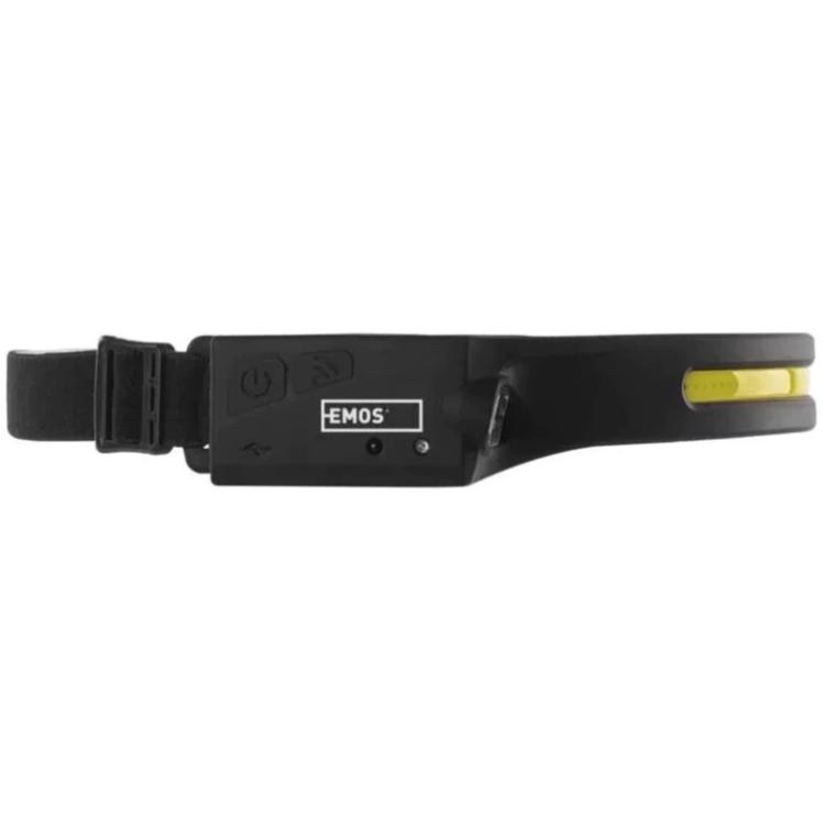 Naglavna polnilna LED svetilka Emos, 380 lm, Li-Pol 1200 mAh