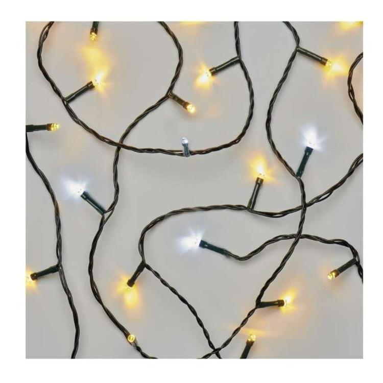 Božična veriga nihajoča 120 LED, 12 m, zunanja in notranja, topla/hladna bela