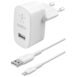 Hišni polnilec Belkin 220V, USB-A, 12W + Lightning kabel
