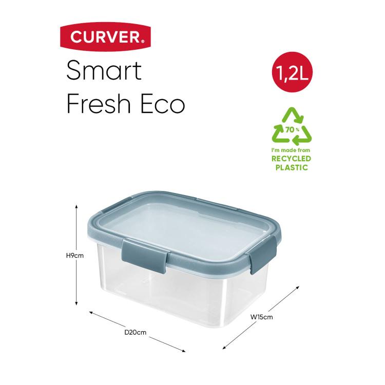 Posodica za shranjevanje hrane Curver 0936-20Y Smart Eco, 1,2 l, svetlo modra