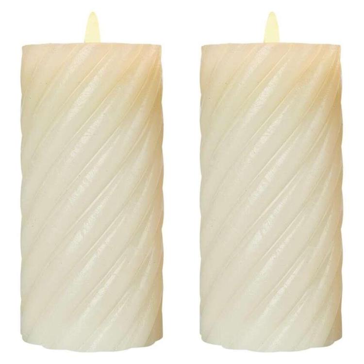 LED dekoracija  voščena svečka, 17 cm, 2x AAA, notranja, toplo bela, 2 kosa