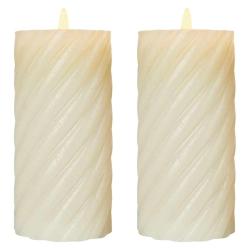 LED dekoracija  voščena svečka, 17 cm, 2x AAA, notranja, toplo bela, 2 kosa