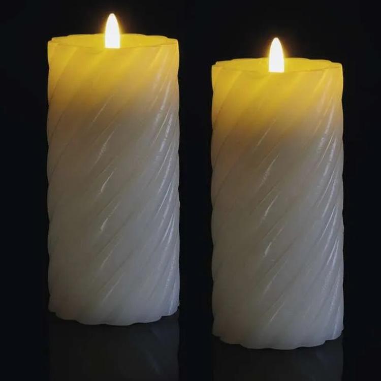 LED dekoracija  voščena svečka, 17 cm, 2x AAA, notranja, toplo bela, 2 kosa