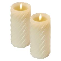 LED dekoracija  voščena svečka, 17 cm, 2x AAA, notranja, toplo bela, 2 kosa