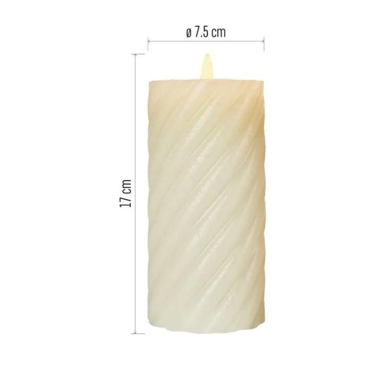 LED dekoracija  voščena svečka, 17 cm, 2x AAA, notranja, toplo bela, 2 kosa