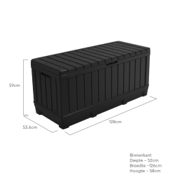 Zaboj za blazine Kentwood 350 l, siva