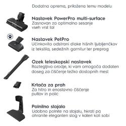 Pokončni baterijski sesalnik 2 v 1 Electrolux ES52AB25WB, 25,2 V