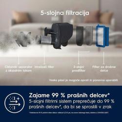 Pokončni baterijski sesalnik 2 v 1 Electrolux ES52AB25WB, 25,2 V