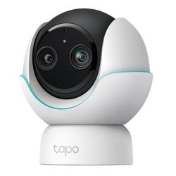 Notranja IP kamera TP-Link Tapo z motoriziranim vrtenjem, dvojnim objektivom in sodobnim dizajnom omogoča napreden nadzor doma ter spremljanje prostorov v visoki ločljivosti.