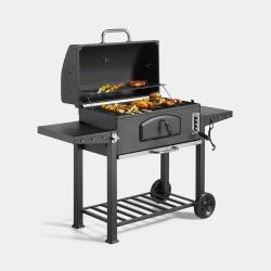 Žar na oglje VonHaus XL American BBQ z veliko površino za peko, dodatno ogrevalno rešetko in pokrovom z vgrajenim termometrom omogoča natančen nadzor temperature ter pripravo različnih jedi za družino in prijatelje.