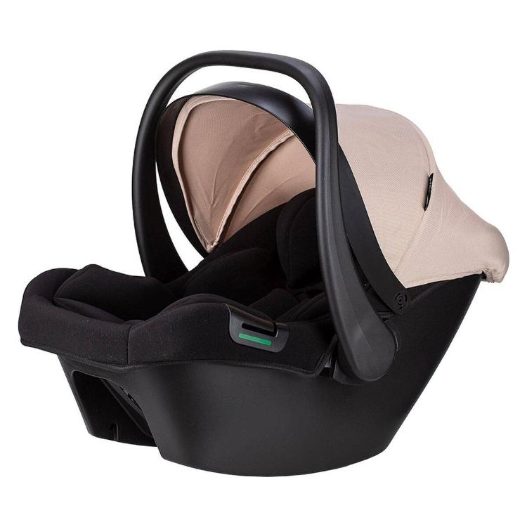 FreeON avtosedež za dojenčke v bež barvi, primeren za uporabo na vozičku in v avtomobilu.