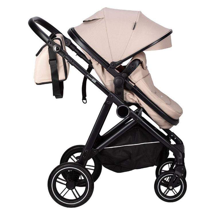 Bočni pogled na FreeON Neo športni voziček z nastavljivim naslonom in velikimi kolesi.