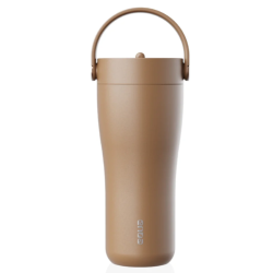 EQUA termovka toffee z merami 215 mm višine in 104 mm širine ter praktičnim ročajem