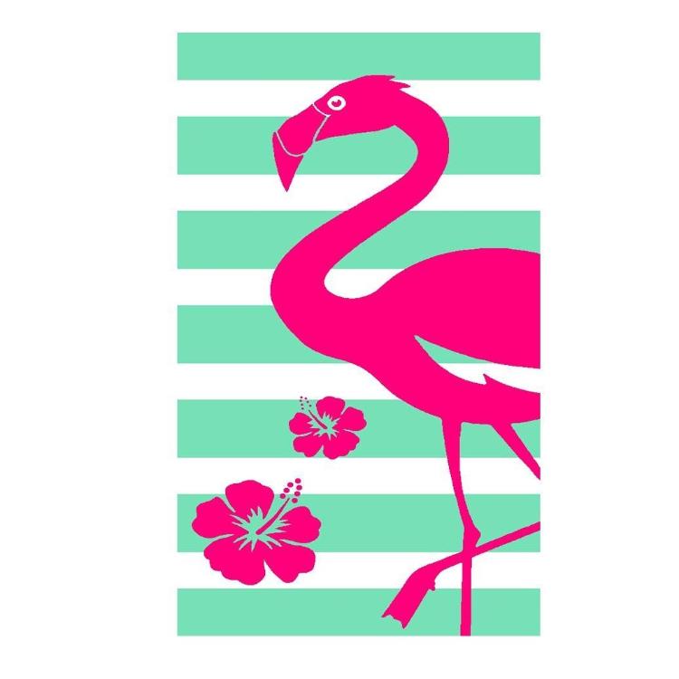 Brisača za na plažo big flamingo 90 x 170 cm, zelena_1