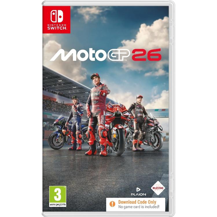 MotoGP 26 za Nintendo Switch prinaša uradno motociklistično dirkaško izkušnjo z licenciranimi dirkači, ekipami in dirkališči iz prvenstva MotoGP.