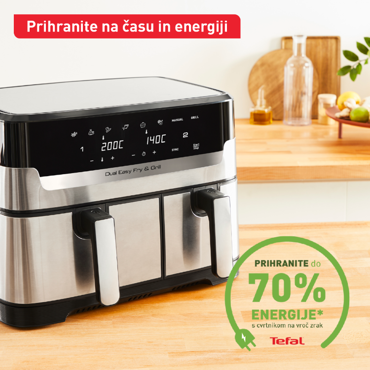 Cvrtnik na vroč zrak Tefal Dual Easy Fry & Grill EY905D10
