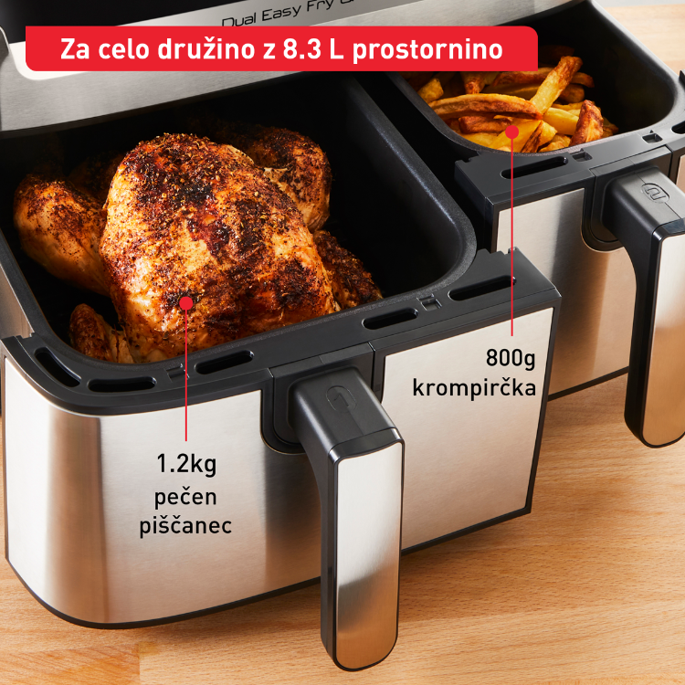 Cvrtnik na vroč zrak Tefal Dual Easy Fry & Grill EY905D10
