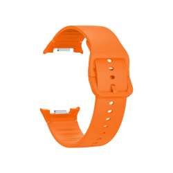 Oranžen silikonski pašček Samsung za Galaxy Watch, mehak material, klasična zaponka in več nastavitvenih lukenj.