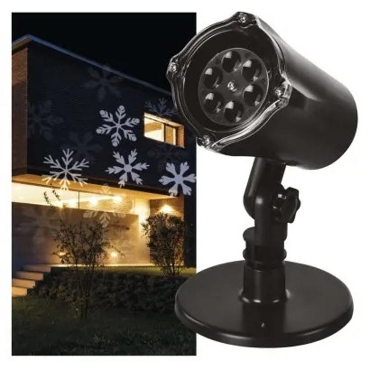Božični projektor LED snežinke, zunanji in notranji, hladna bela