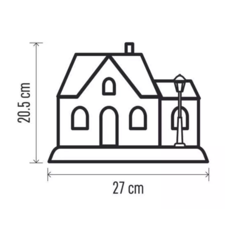 LED božična hiška, 20,5 cm, 3× AA, notranja, topla bela_2