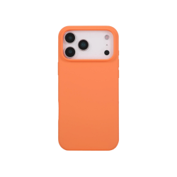 Silikonski oranžen ovitek za Apple iPhone 17 Pro z mehkim (soft touch) zaključkom in natančno oblikovanim izrezom za kamero