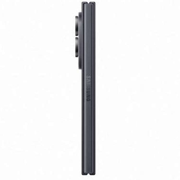 Zložljiv pametni telefon Galaxy Fold v grafitni barvi združuje eleganten dizajn, tanko konstrukcijo in velik notranji zaslon za produktivno uporabo.