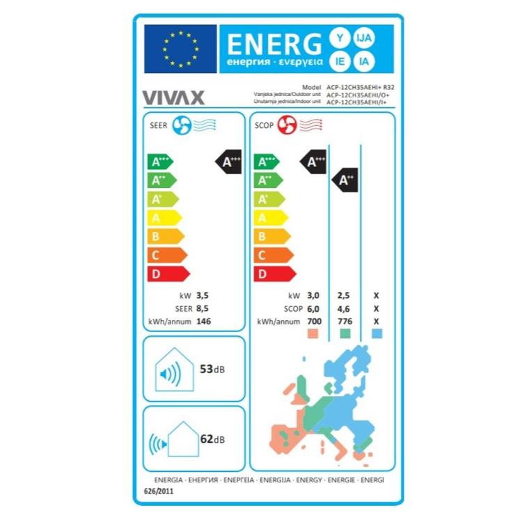 Klima Vivax H+ Design , 3,5 kW, bela, z montažo_6