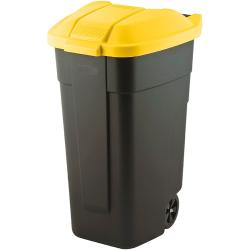 Smetnjak Curver 110l, dvokolesni, črn/rumen pokrov