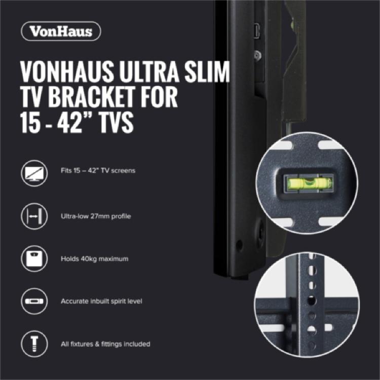 Stenski fiksen TV nosilec VonHaus 15 do 42''