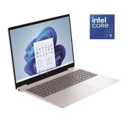 HP OmniBook 7 16 z Intel Core 5 procesorjem, prikazan pod kotom z odprtim zaslonom Windows 11, veliko tipkovnico in tankimi robovi zaslona.