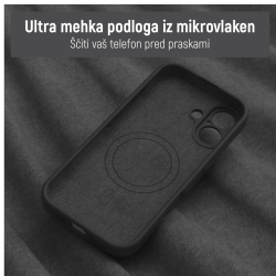 Notranjost ovitka N‑Soft Magnetic z mehko podlogo iz mikrovlaken za zaščito telefona pred praskami.