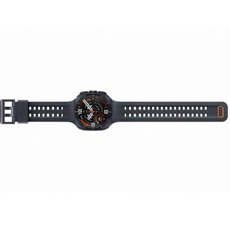 Pametna ura Galaxy Watch Ultra z robustnim ohišjem in perforiranim športnim paščkom je zasnovana za zahtevne aktivnosti na prostem in intenzivne treninge.