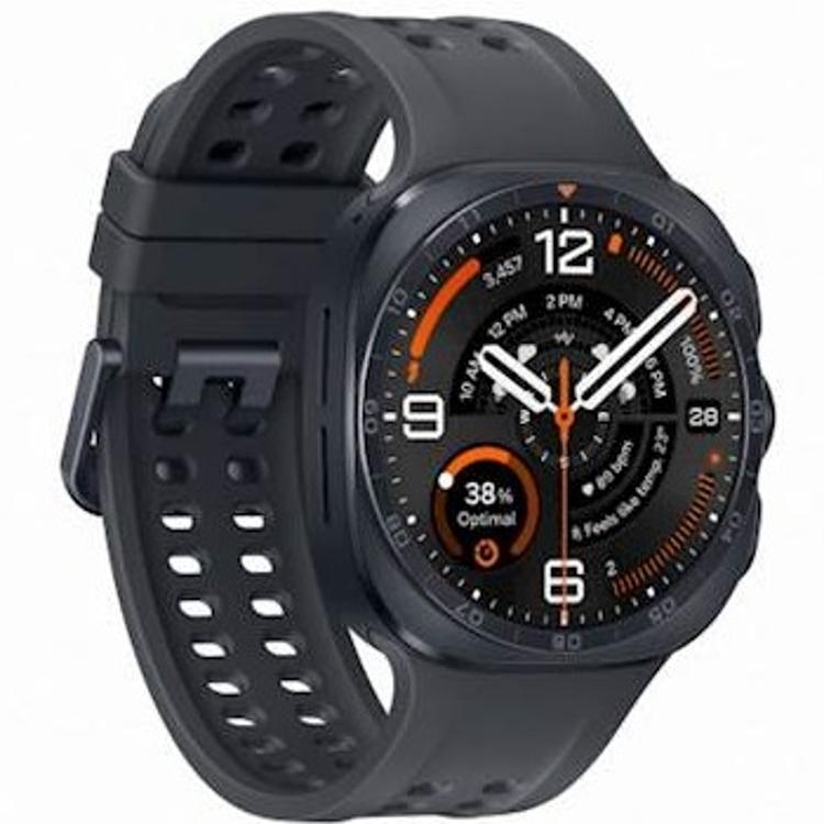 Pametna ura Galaxy Watch Ultra z robustnim ohišjem in športnim paščkom je zasnovana za zahtevne športne aktivnosti ter uporabo na prostem.