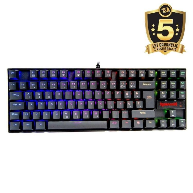 Mehanska tipkovnica Redragon Kumara K552RGB-1, RGB, šumniki, črna