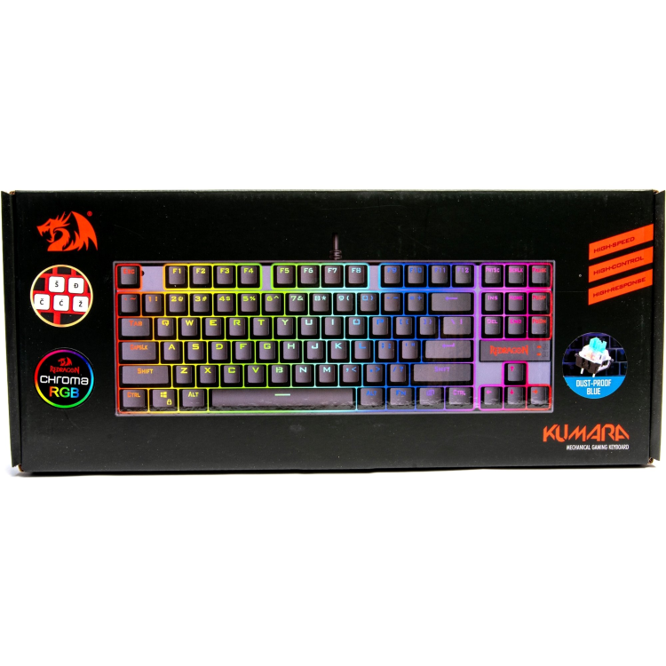 Mehanska tipkovnica Redragon Kumara K552RGB-1, RGB, šumniki, črna