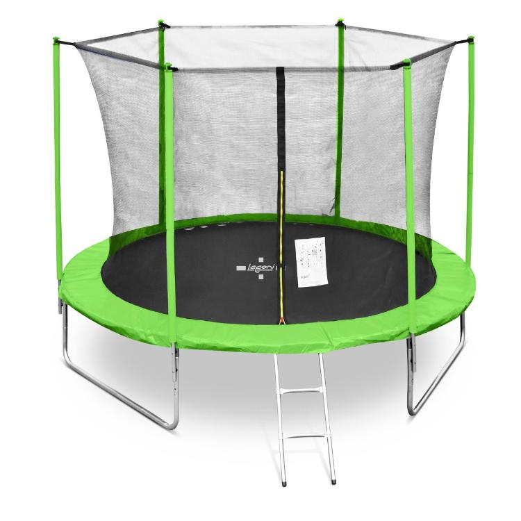 Trampolin LEGONI FUN z zaščitno mrežo 244 cm, zelen