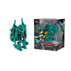 Zelen transformabilni robot-stegozaver Quantum Heroes Dinoster v embalaži, primeren za otroke 5+.