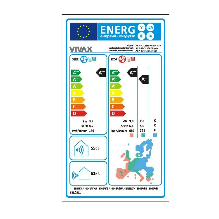 Klima Vivax R+ Design, 3,5kW, srebrna, z montažo_7