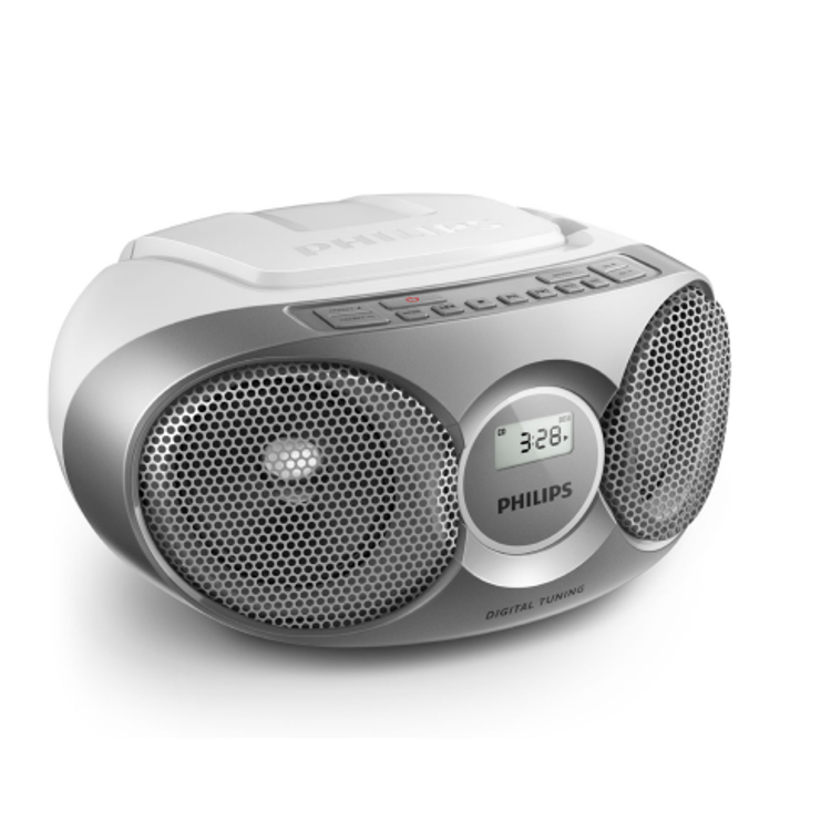 Prenosni radio Philips s CD-predvajalnikom AZ215S, srebrn