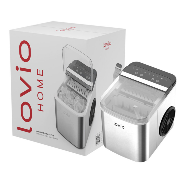 Ledomat z embalažo in prikazom izdelka na škatli