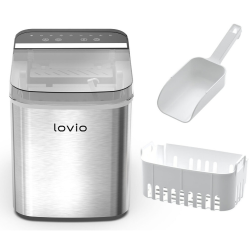 Namizni ledomat z zajemalko in snemljivo košarico za led